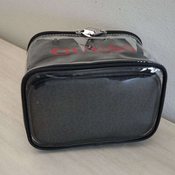 Guess V7200494 Black/Charcoal "G" Logo 4-Piece Cosmetic Junction Travel Bag - Picture 6 of 9